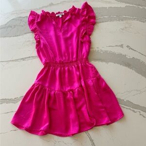Fuchsia Ruffle Casual Dress